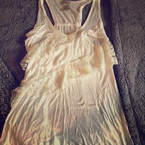 White ruffled lace top